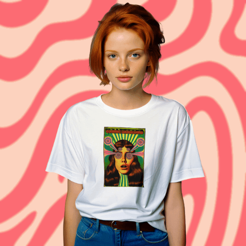 Psychedelic Inspired Graphic Tee, Cosmic Whirlwind!