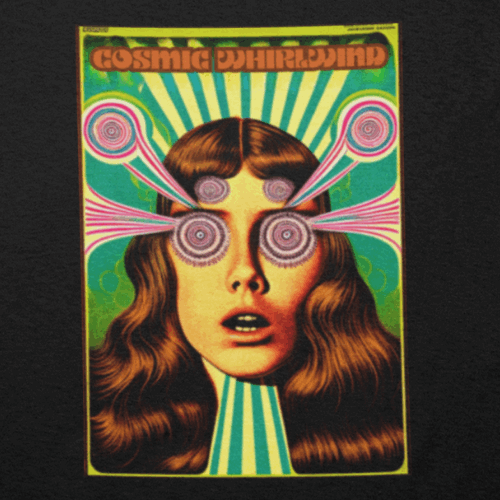 Psychedelic Inspired Graphic Tee, Cosmic Whirlwind!