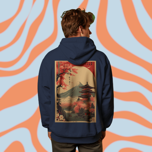 Retro Hoodie, a Beautiful Japanese Travel Poster
