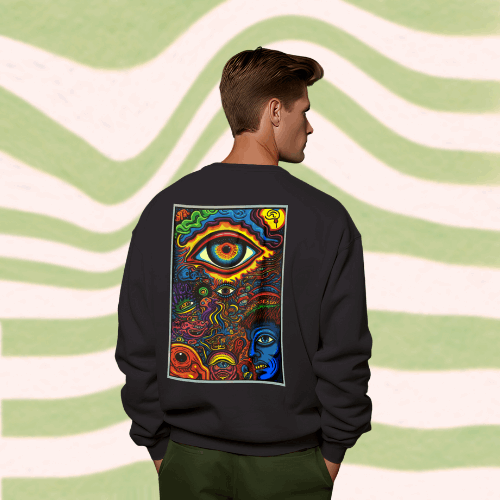 70s Inspired Psychedelic Print, Graphic Design Sweatshirt!