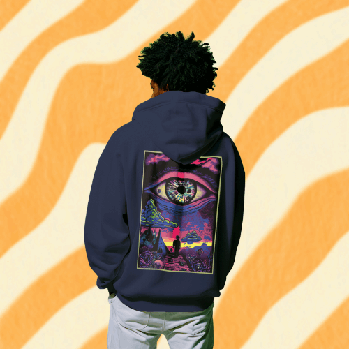 Psychedelic Style Hoodie, a Pink, Perplexing View!