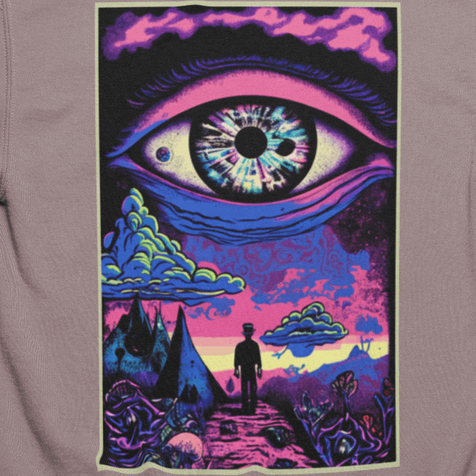 Psychedelic Style Hoodie, a Pink, Perplexing View!