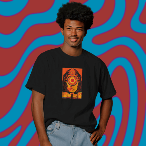 Trippy Psychedelic Tee, 70s Inspired Artwork