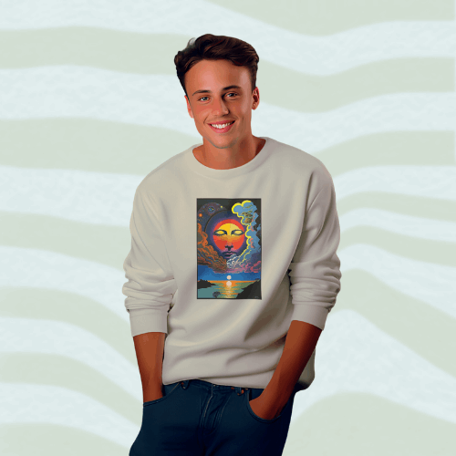 Funky, 70s Inspired Sweatshirt, A Psychedelic Sunset!