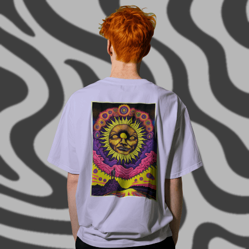 Psychedelic Graphic Tee, Staring at a Stern Looking Sun