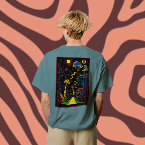 Magic Mushroom Graphic Design T Shirt!