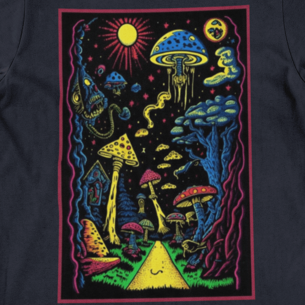 Magic Mushroom Graphic Design T Shirt!