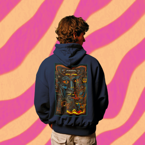Trippy Graphic Hoodie, Aztec Inspired Psychedelic Art!