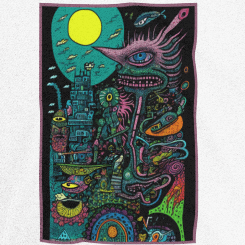 Trippy, Funky, Graphic Tee, A Psychedelic Citadel!