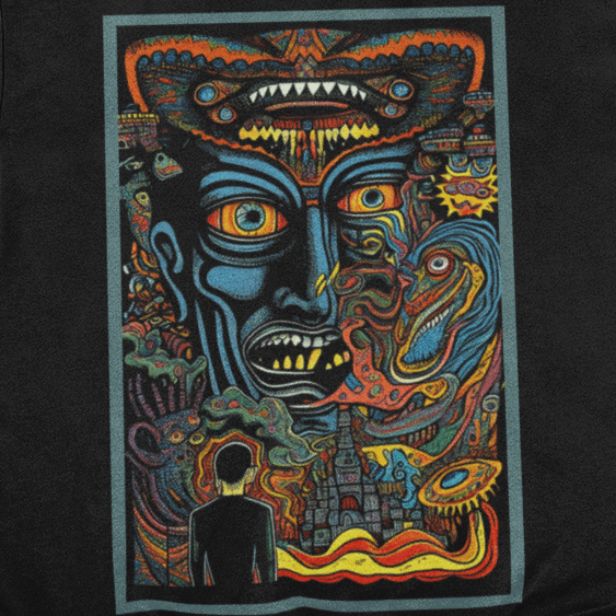 Trippy Graphic Hoodie, Aztec Inspired Psychedelic Art!