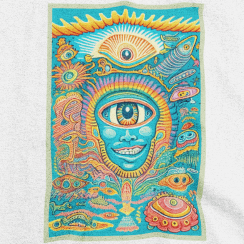 Graphic Design T Shirt, 70s Psychedelic Tee!
