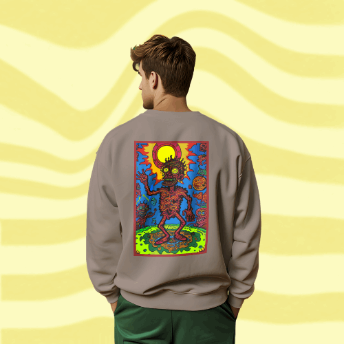 Psychedelic Inspired Graphic Sweatshirt, Basking in The Sunlight!