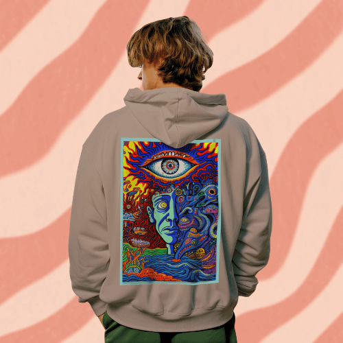 Psychedelic Inspired Graphic Design Hoodie, The Two Sides of Us!