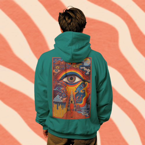 Psychedelic Inspired Graphic Hoodie, Walking up To Enlightenment!