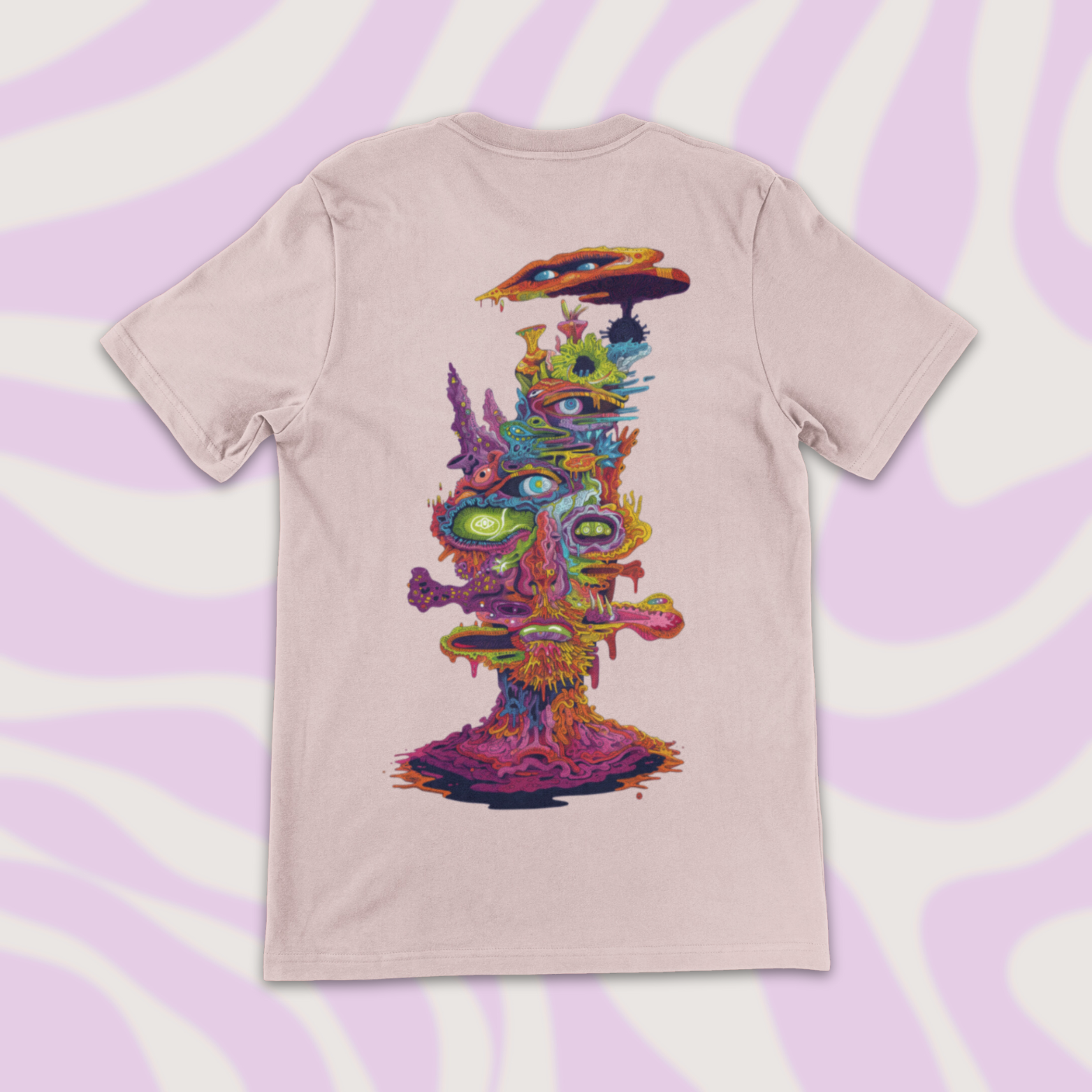 Psychedelic Graphic Tee, a Very Trippy Face