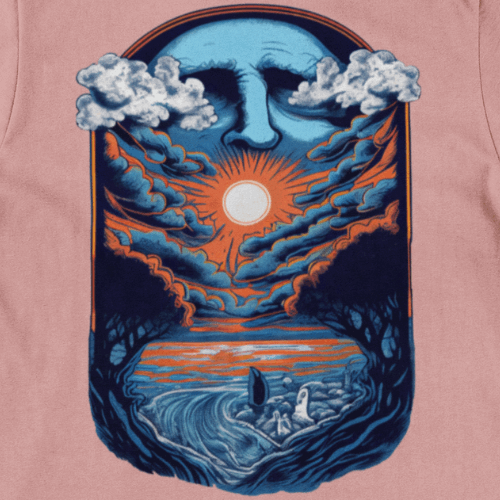Psychedelic Graphic Tee, A Sunset Full of Faces