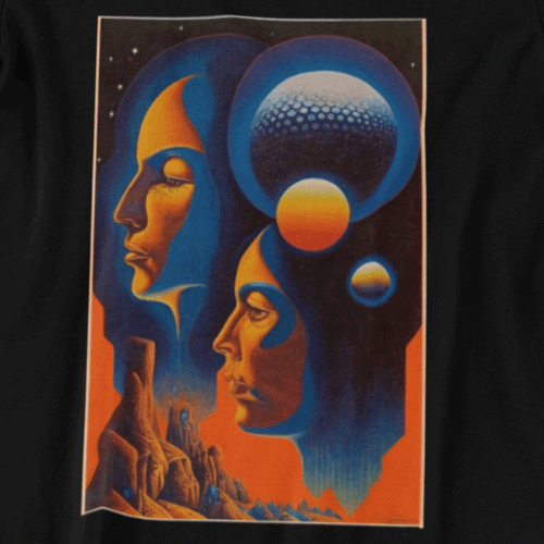 Retro Sci-fi Tee, Floating Heads and Moons